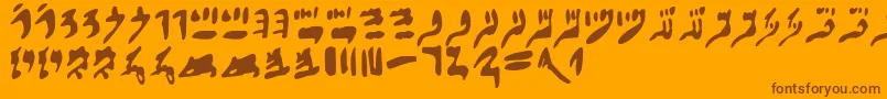 Police Hieraticnumerals – polices brunes sur fond orange