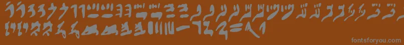 Шрифт Hieraticnumerals – серые шрифты на коричневом фоне