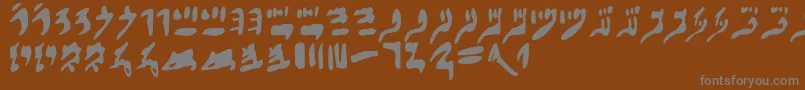 Fonte Hieraticnumerals – fontes cinzas em um fundo marrom