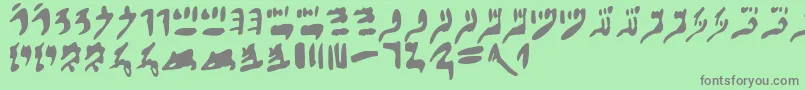 フォントHieraticnumerals – 緑の背景に灰色の文字