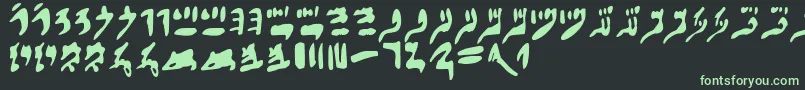 Hieraticnumerals-fontti – vihreät fontit mustalla taustalla