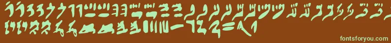 Шрифт Hieraticnumerals – зелёные шрифты на коричневом фоне