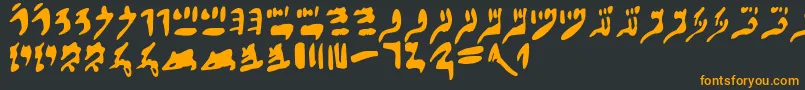 フォントHieraticnumerals – 黒い背景にオレンジの文字