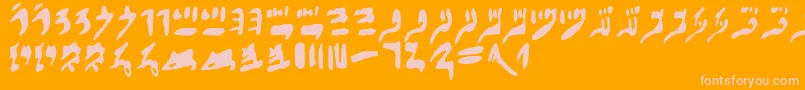 フォントHieraticnumerals – オレンジの背景にピンクのフォント