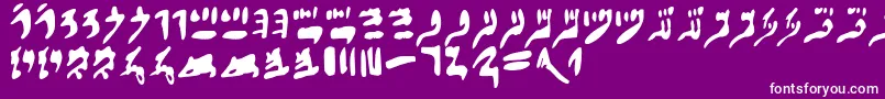 Fonte Hieraticnumerals – fontes brancas em um fundo violeta