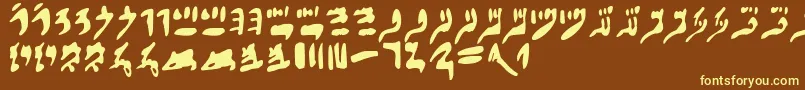 Czcionka Hieraticnumerals – żółte czcionki na brązowym tle