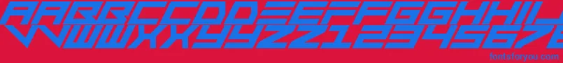 Шрифт VerminVibesSlant – синие шрифты на красном фоне