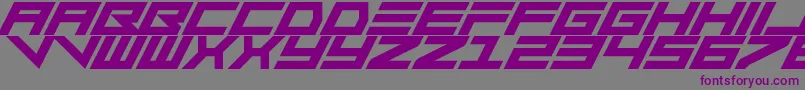 フォントVerminVibesSlant – 紫色のフォント、灰色の背景