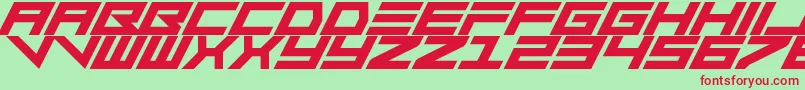 VerminVibesSlant Font – Red Fonts on Green Background