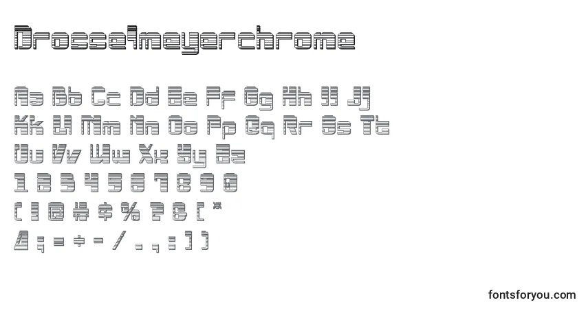 Schriftart Drosselmeyerchrome – Alphabet, Zahlen, spezielle Symbole