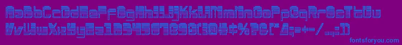 Drosselmeyerchrome-Schriftart – Blaue Schriften auf violettem Hintergrund