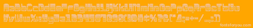 Drosselmeyerchrome-Schriftart – Rosa Schriften auf orangefarbenem Hintergrund