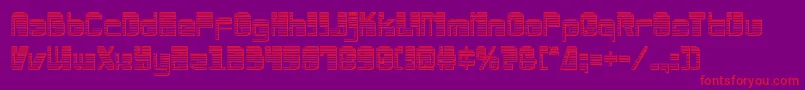 フォントDrosselmeyerchrome – 紫の背景に赤い文字