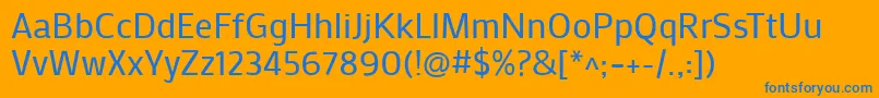 MakoRegular Font – Blue Fonts on Orange Background