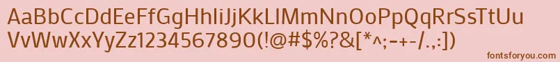 フォントMakoRegular – ピンクの背景に茶色のフォント
