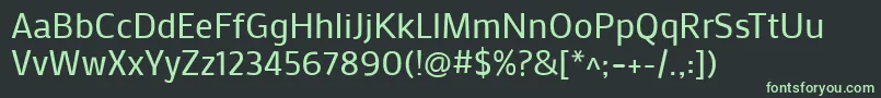 MakoRegular-fontti – vihreät fontit mustalla taustalla