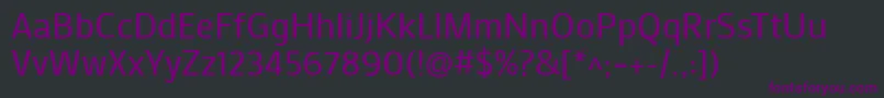 Fonte MakoRegular – fontes roxas em um fundo preto