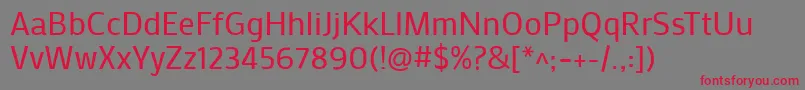 MakoRegular Font – Red Fonts on Gray Background