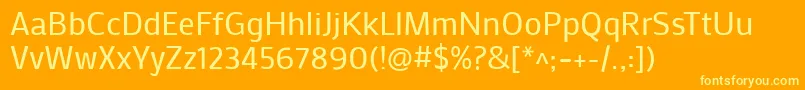 フォントMakoRegular – オレンジの背景に黄色の文字