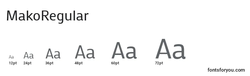 MakoRegular Font Sizes