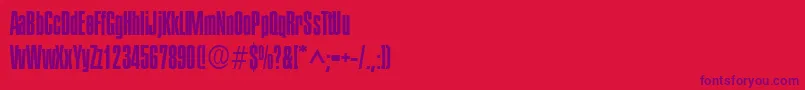 Fonte PlakettetwoRegular – fontes roxas em um fundo vermelho