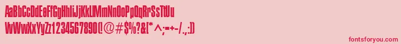 PlakettetwoRegular Font – Red Fonts on Pink Background