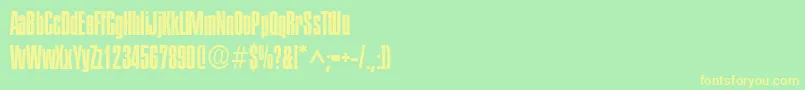 PlakettetwoRegular Font – Yellow Fonts on Green Background