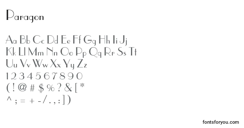 Czcionka Paragon – alfabet, cyfry, specjalne znaki