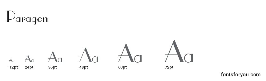 Größen der Schriftart Paragon