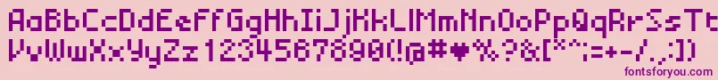 More about Bmmini Font Bmmini Font – Purple Fonts on Pink Background