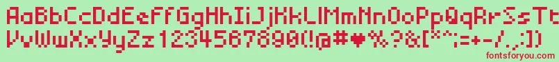 Bmmini Font – Red Fonts on Green Background