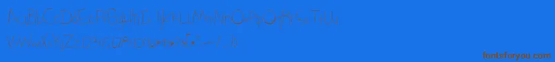 BmdSomethingBlueLight-Schriftart – Braune Schriften auf blauem Hintergrund