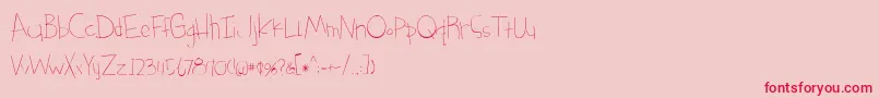 BmdSomethingBlueLight-Schriftart – Rote Schriften auf rosa Hintergrund