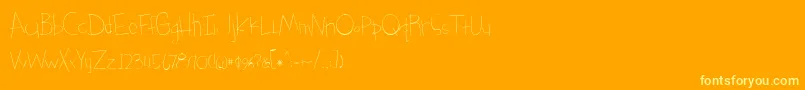 BmdSomethingBlueLight-Schriftart – Gelbe Schriften auf orangefarbenem Hintergrund