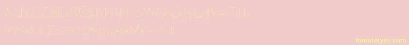 BmdSomethingBlueLight-Schriftart – Gelbe Schriften auf rosa Hintergrund