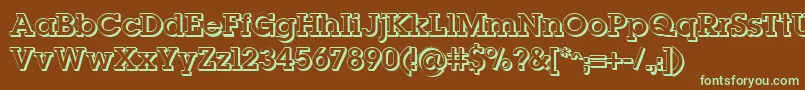 Lugashadow Font – Green Fonts on Brown Background