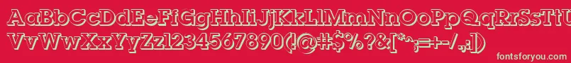 Lugashadow Font – Green Fonts on Red Background