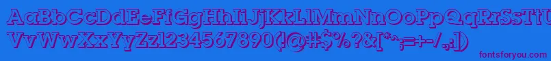 Lugashadow Font – Purple Fonts on Blue Background