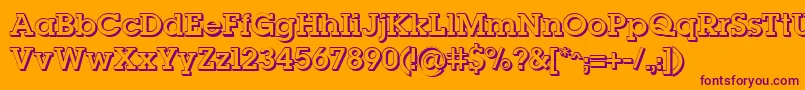 Lugashadow Font – Purple Fonts on Orange Background