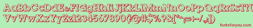 Lugashadow Font – Red Fonts on Green Background