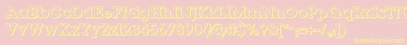 Lugashadow-Schriftart – Gelbe Schriften auf rosa Hintergrund