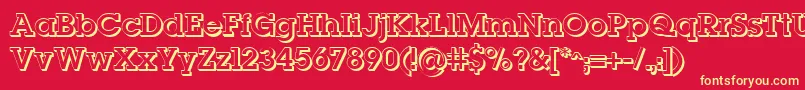 Lugashadow Font – Yellow Fonts on Red Background