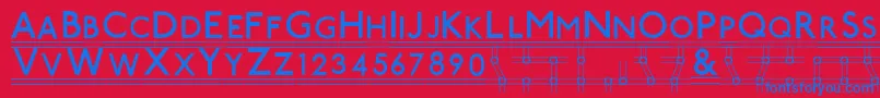 TubeStationPlus. Font – Blue Fonts on Red Background