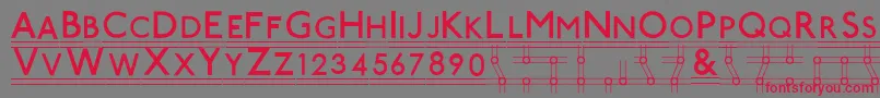 TubeStationPlus. Font – Red Fonts on Gray Background
