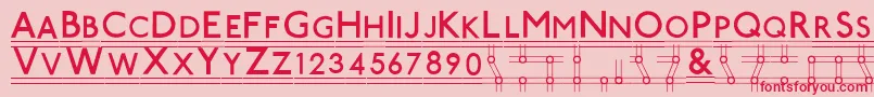 フォントTubeStationPlus. – ピンクの背景に赤い文字