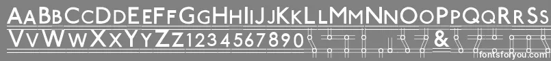 フォントTubeStationPlus. – 灰色の背景に白い文字