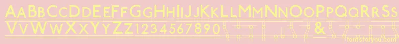 TubeStationPlus. Font – Yellow Fonts on Pink Background