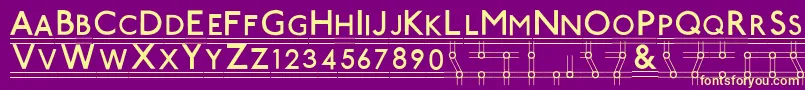 TubeStationPlus. Font – Yellow Fonts on Purple Background