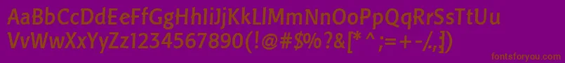 LinotypePisaMedium-Schriftart – Braune Schriften auf violettem Hintergrund