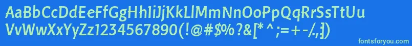 LinotypePisaMedium Font – Green Fonts on Blue Background